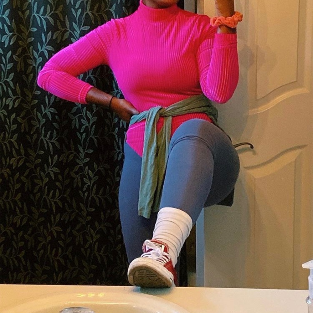Fuchsia pink bodysuit
